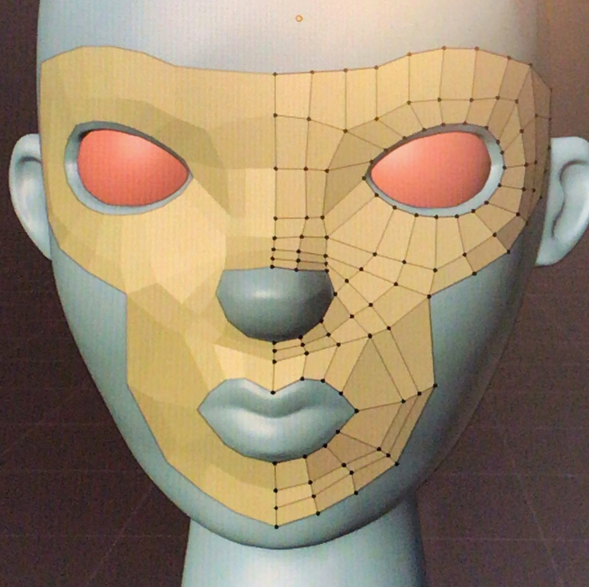 In progress retopology of a head.